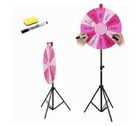 RVOWTAGL Roue De La Fortune 60 cm avec trépied - Hauteur Ajustable 101-200 cm, Roue de Fortune Comprend Marqueur et Caoutchouc pour fête, Salon, Carnaval,Pink