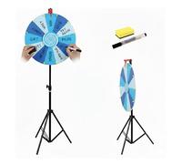 RVOWTAGL Roue De La Fortune Personnalisable 60 cm avec trépied - Hauteur Ajustable 101-200 cm, Roue Jeu avec Effaçable à Sec et Marqueurs pour Pendaisons de Crémaillère Noël Nouvel,Blue