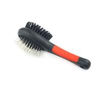 RvPaws Brosse combinée professionnelle double face pour chiens et chats, peigne de toilettage pour nettoyer les poils courts, moyens ou longs + sac de rangement durable (petit)