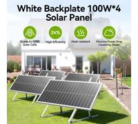 Rvpozwer 400W/200W/100W 12.8V 18BB panneau solaire monocristallin de type N cellules haute efficacité étanche pour toit de jardin hors réseau 100W