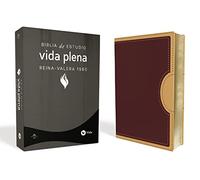 RVR60, Biblia de Estudio de la vida plena, Leathersoft, Rojo-Beige