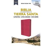 RVR60, Santa Biblia, Tierra Santa, Ultrafina, Letra grande, Leathersoft, Fucsia, con Cierre, Palabras de Jesús en Rojo, Comfort Print
