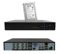 RVT DVR Hybride 8 Canaux 2 MPx BNC 250 GB HDD Inclus Full HD Noir