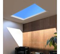 RVUEM Lumière Naturelle Ciel Bleu Ensoleillé, Plafonnier LED Simule Fenêtre Naturelle, Lucarne Artificielle pour Intérieur, pour sous-Sol Salon Salle de Bain Couloir Chambre,Embedded,300 * 1200mm