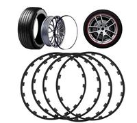 RVUEM Noir,20in, Barre DéCorative Universelle pour Moyeu De Roue 16-21 Pouces, Protecteurs De Jantes De Roues, Garnitures De Protection De Jantes Automobiles, Bande Anti-Rayures en Nylon