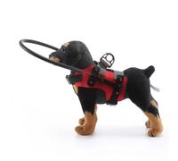 RVUEM Pare Chocs pour Chiens Aveugles, Cercle Anti Collision RéGlable, Harnais De SéCurité Facile à Fixer, pour Chiens Aveugles Et Malvoyants,Red 3.0,S