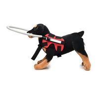 RVUEM Pare Chocs pour Chiens Aveugles, Cercle Anti Collision RéGlable, Harnais De SéCurité Facile à Fixer, pour Chiens Aveugles Et Malvoyants,Red 1.0,S