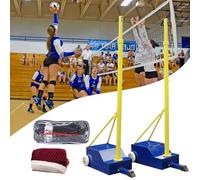 RVUEM Poteaux Volley-Ball pour Jardin avec Filet Volley-Ball/Badminton, Poteaux Volley-Ball Robustes IntéRieur Et ExtéRieur RéGlables sur 4 Hauteurs 1,5 à 2M avec roulettes Et Filet
