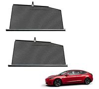 RVUEM Stores De Voiture, Pare Soleil RéTractables pour Vitres LatéRales De Voiture, Pare Soleil D'Intimité, Garder Le VéHicule Au Frais, pour Tesla ModèLe 3/S/X/Y,Rear Side Window,Model Y