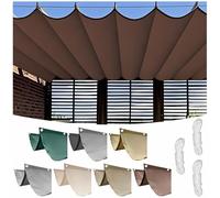 RVUEM Voile d'Ombrage Rétractable à Forme d'Vague, Tissu d'Ombre Imperméable pour Pergola, Store Polyester, Auvent, Protection Contre Le Vent pour Terrasse Jardin Carport,café,1.2×10M (W×L)