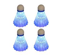 Rvyan 4 Pièces Balles de Badminton Lumineuses LED en Plastique Élargi Sport Badminton Volant Lumineux Ensemble Badminton Bleu