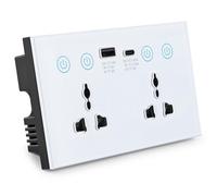 Rvyan EU UK US Universal Plug Tuya ZigBee Prise intelligente blanche avec prise USB et port de type C Smart Life