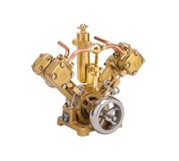 RW-V2 Mini modèle de moteur Stirling 4 cylindres en forme de V, mini moteur à combustion externe Stirling à air chaud, collection scientifique, ensemble d'expérience physique pour adultes, décoration