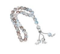 RWAJZAX 33 perles de prière en résine de verre - Méditation - Chapelet - Bracelet bouddhiste - Bijou élégant - Accessoire de poignet spirituel élégant, taille unique, comme décrit