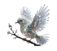 RWAJZAX Attrape-soleil double face en acrylique avec chaîne teintée - Décoration de jardin ou de maison - Oiseaux teintés