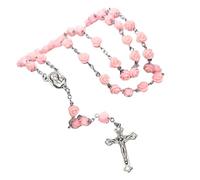 [RWAJZAX] Collier chapelet unique avec pendentif en forme de rose catholique pour rituels religieux et accessoires de prière
