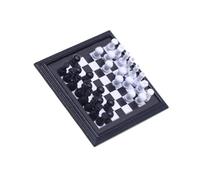 RWAJZAX Jeu d'échecs miniatures pour maisons de poupées, accessoires et présentoir de table avec plateau en métal et pièces pour adultes