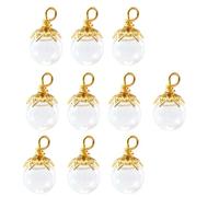 [RWAJZAX] Lot de 10 petits bocaux en verre pour loisirs créatifs et décoration avec chapeau en forme de fleur en argent pour usage quotidien