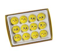 RWAJZAX Lot de 12 Balle de Golf Visage Belle Emotion Drôle Pratique Jaune Nouveauté pour Enfants Hommes Femmes Balles de golf professionnelles uniques