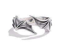 RWAJZAX Lot de 2 bagues vintage jumelées tendance ange ailes de démon rétro pour femme homme couple bijoux assortis cadeaux bagues réglables pour adolescentes filles vintage femme, comme décrit