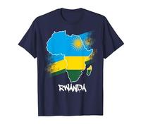 Rwanda Drapeau Carte Afrique J'aime Rwanda T-Shirt, Homme, Bleu Marine, XXL