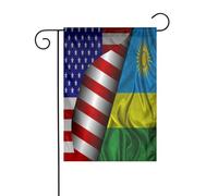 Rwanda, Ruanda Et Amérique Drapeau Solide Drapeau De Jardin Résistant Aux Intempéries Garden Flag Pour Extérieur Intérieur Jardin 30X45Cm