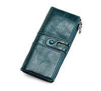 RWCCCRW Hommes sacs à main longue fermeture éclair en cuir véritable hommes pochettes avec support de téléphone portable porte-carte portefeuille Vintage