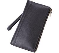 RWCCCRW Pochette en Cuir véritable pour Homme, Porte-Cartes de Visite, Portefeuille, Long, Petit, Portefeuille (Couleur : Marron, Taille : 21,5 x 11,5 x 3 cm)