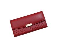 RWCCCRW Porte-Monnaie en Cuir de Vache pour Femme, Portefeuilles, étuis pour Cartes de Visite, Longues Pinces à Billets, Portefeuilles bloquants, Sacs à Main, Sacs de soirée (Taille : Rouge)