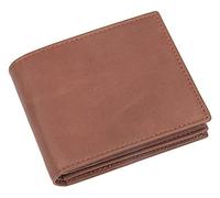 RWCCCRW Portefeuille à Deux Volets bloquant pour Hommes, Portefeuille Court élégant en Cuir de Vachette avec Porte-Cartes pour 3 Cartes (Couleur : Rouge Marron, Taille : M)