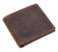 RWCCCRW Portefeuille Court à Deux Volets en Cuir avec détails Cousus Fins et Porte-Cartes, Porte-Monnaie et Porte-Monnaie (Couleur : Marron foncé, Taille : M)