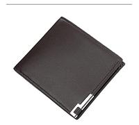 RWCCCRW Portefeuille Court en Cuir pour Homme, Solide, avec Clip, Porte-Cartes, Poche pour pièces de Monnaie, Compartiment pour Billets (Couleur : café-Croix)