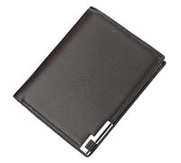 RWCCCRW Portefeuille Court en Cuir pour Homme, Solide, avec Clip, Porte-Cartes, Poche pour pièces de Monnaie, Compartiment pour Billets (Couleur : café-Vertical)