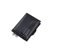 RWCCCRW Portefeuille Court rétro pour Homme, Porte-Cartes Vertical, décontracté, Multifonction, pour permis de Conduire, Porte-Monnaie (Couleur : Noir)