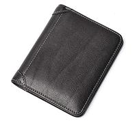 RWCCCRW Portefeuille en Cuir de Vachette pour Homme, Porte-Cartes de crédit 2 Volets, Portefeuille Fin et élégant, Vintage, Cadeau Tendance (Couleur : Noir, Taille : M)