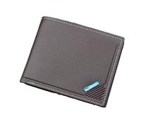 RWCCCRW Portefeuille en Cuir PU Souple pour Homme, Ultra Fin, Fermeture éclair, Porte-Monnaie, Porte-Cartes Court, Pochette Vintage, Pince à Billets (Couleur : café foncé)