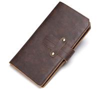 RWCCCRW Portefeuille en Cuir véritable pour Homme, Porte-Monnaie Vintage, Long, Solide, Porte-Cartes, Pochette (Couleur : A, Taille : 8,5 x 1,5 x 16,5 cm)