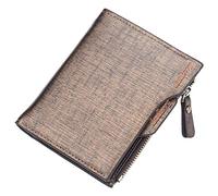 RWCCCRW Portefeuille Homme Portefeuille Solide Cuir Clip Sac À Main Porte-Cartes Fermeture Éclair Poche À Monnaie Compartiment À Billets Portefeuille (Couleur : Or-Vertical)