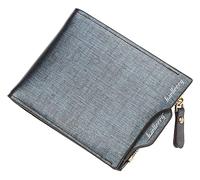 RWCCCRW Portefeuille Homme Portefeuille Solide Cuir Clip Sac À Main Porte-Cartes Fermeture Éclair Poche À Monnaie Compartiment À Billets Portefeuille (Couleur : Bleu-Croix)