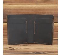 RWCCCRW Portefeuille Minimaliste pour Hommes et Femmes, Mini Portefeuille en Cuir Fin à Deux Volets, Poche Avant, Porte-Cartes de crédit (Couleur : Noir, Taille : 9,5 x 11,5 x 2 cm)