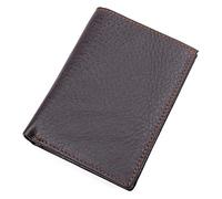 RWCCCRW Portefeuille pour Homme, Portefeuille Court élégant à Trois Volets en Cuir de Vache avec Porte-Cartes et Porte-Monnaie (Couleur : café foncé, Taille : M)