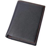 RWCCCRW Portefeuille pour Homme, Portefeuille Court élégant à Trois Volets en Cuir de Vachette avec Porte-Cartes et Porte-Monnaie (Couleur : Noir, Taille : M)