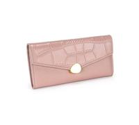 RWCCCRW Portefeuilles Longs d'affaires en Cuir de Vache pour Femme, Porte-Cartes, Portefeuilles bloquants, Pinces à Billets en Cuir, Sacs à Main, Sacs de soirée (Taille : Rose)