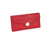 RWCCCRW Portefeuilles Longs d'affaires en Cuir de Vache pour Femme, Porte-Cartes, Portefeuilles bloquants, Pinces à Billets en Cuir, Sacs à Main, Sacs de soirée (Taille : Rouge)
