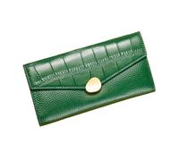 RWCCCRW Portefeuilles Longs d'affaires en Cuir de Vache pour Femme, Porte-Cartes, Portefeuilles bloquants, Pinces à Billets en Cuir, Sacs à Main, Sacs de soirée (Taille : Vert)
