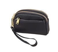 RWCCCRW Portefeuilles pour Femmes Petits Sacs à Main Porte-Monnaie en Cuir véritable Pochettes Organisateurs d'argent en Peau de Vache Étuis pour Cartes de Visite (Taille : Noir)