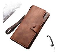RWCCCRW Portefeuilles pour Hommes Pochette Porte-Cartes Sac à Main pour Homme Sac pour téléphone Portable Portefeuille de Grande capacité pour Hommes - Noir (Couleur : Café)