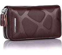 RWCCCRW Sac Multifonction pour Hommes et Femmes 4 Couleurs en Cuir de Veau Double Fermeture éclair Porte-clés Porte-clés de Voiture Portefeuille (Color : C, Size : 12.5cm*7.5cm*4 2cm)