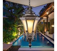 RWCCCRW Style européen Victoria E27 Rétro Lustre Cour Extérieure Étanche Paysage Lampe Suspendue Couloir Balcon Villa Étanche Raisin Treillis Galerie Pavillon Lumière Parfait D