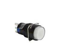 RWEABLGJXP Lot de 5 boutons poussoirs à bascule 1NO 1NC Silver LAY72 LA16 Momentary Reset Self Locking Circular Power Supply 16 mm (blanc, 5 pièces de réinitialisation momentanée)